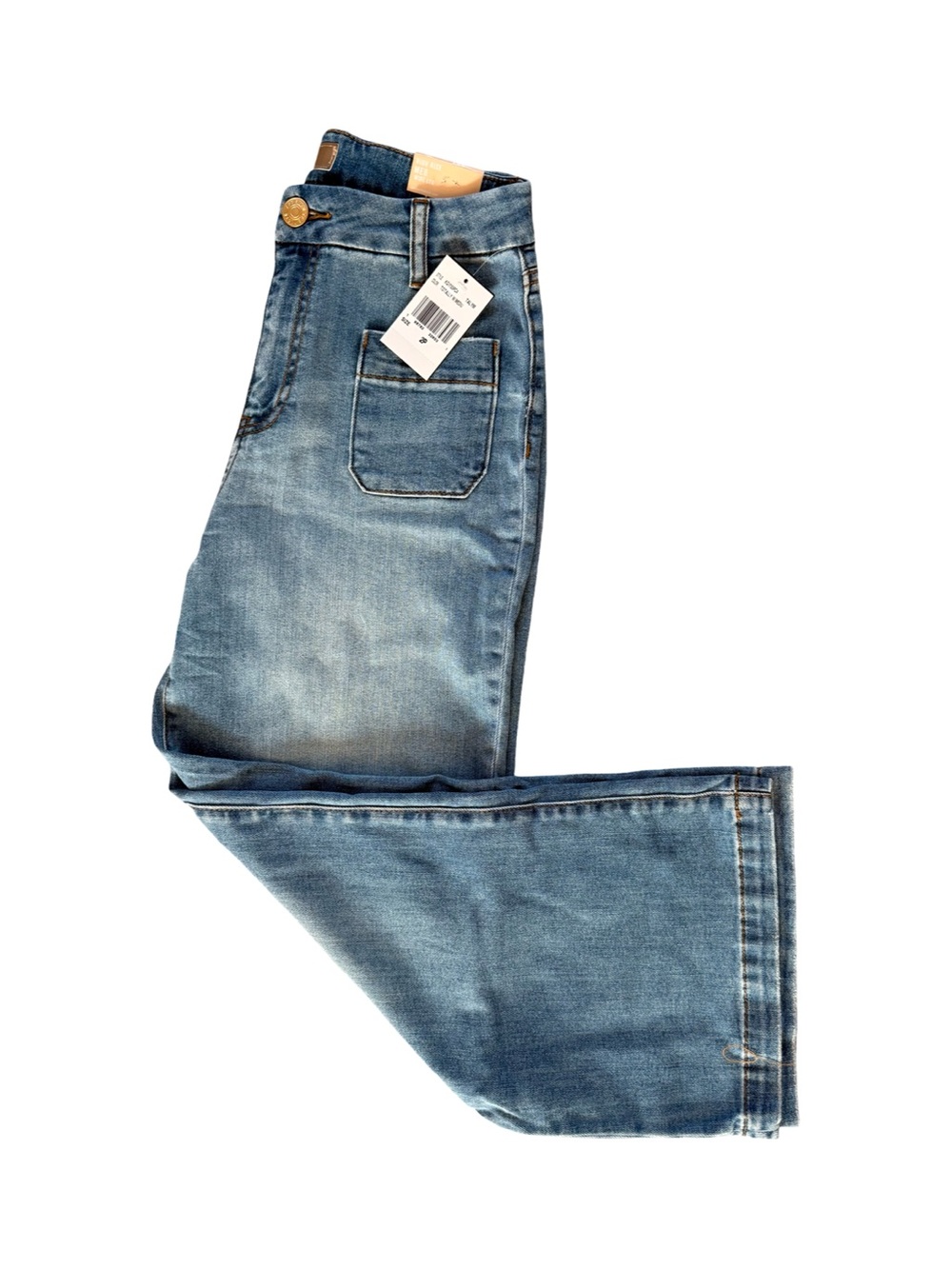 Kut From The Kloth Meg High Rise Wide Leg Patch Pocket Denim Jeans NWT Size 2P - Picture 5 of 9